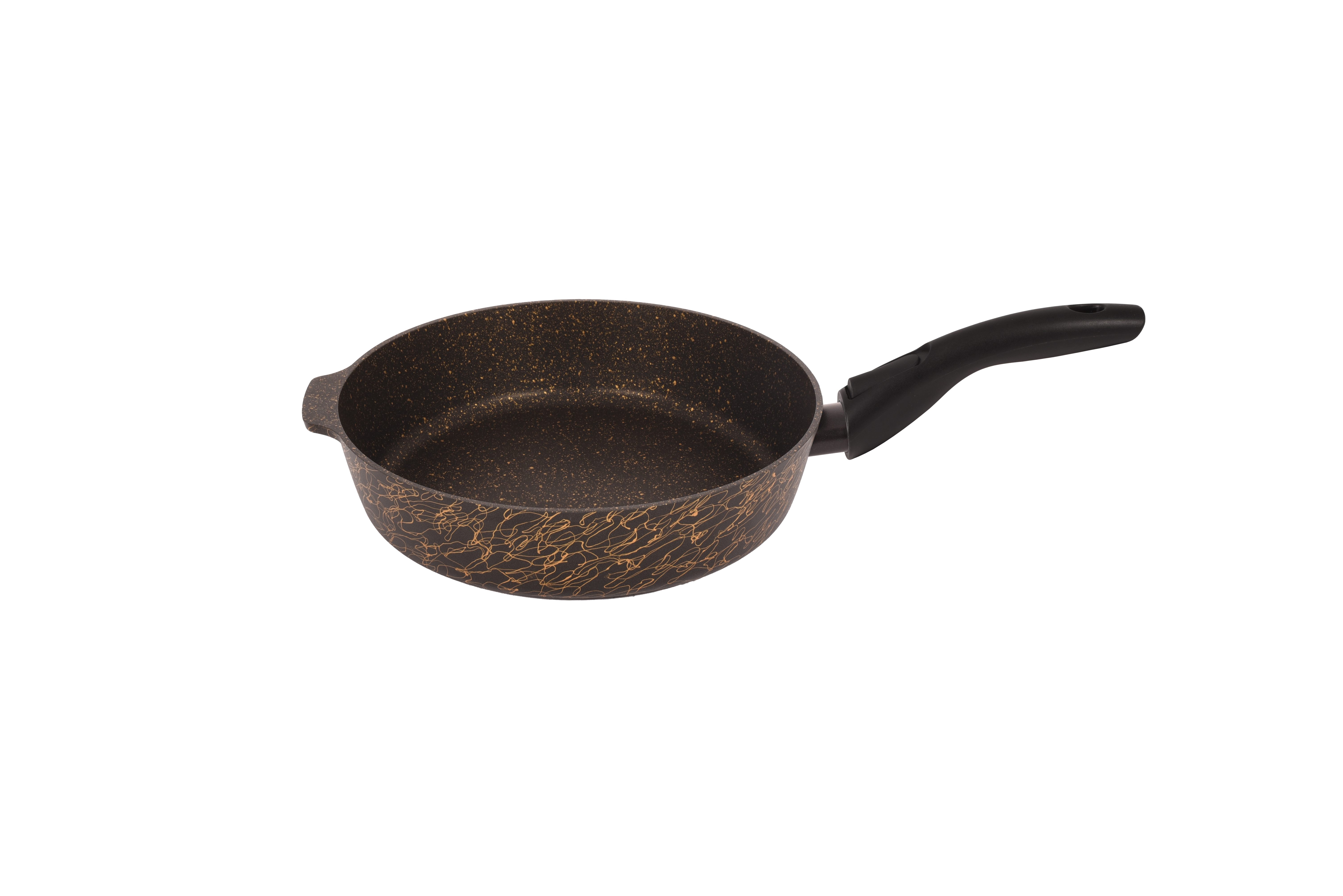 сгчз282а Сковорода глубокая 28 см со съёмной ручкой, со стеклянной крышкой АП линия Грация (черный_золото) 2 пнг 
